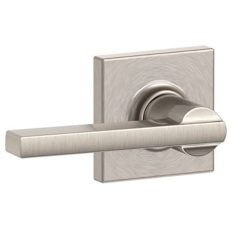 A large image of the Schlage F10-LAT-COL Satin Nickel
