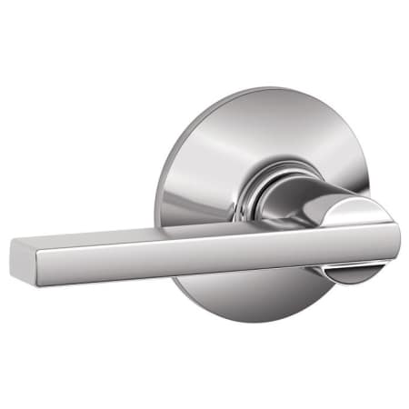A large image of the Schlage F10-LAT Bright Chrome