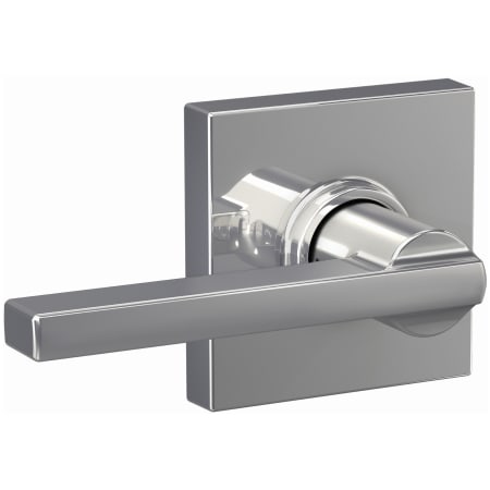 A large image of the Schlage F10-LAT-COL Bright Chrome