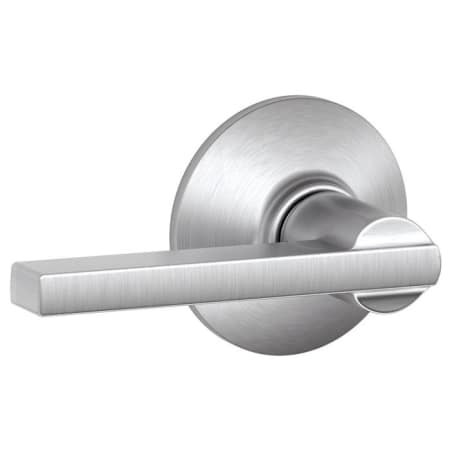 A large image of the Schlage F10-LAT Satin Chrome