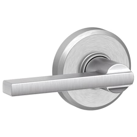 A large image of the Schlage F10-LAT-GSN Satin Chrome