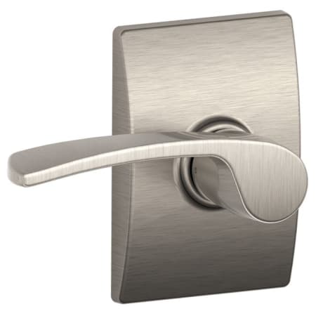 A large image of the Schlage F10-MER-CEN Satin Nickel