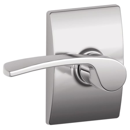 A large image of the Schlage F10-MER-CEN Polished Chrome