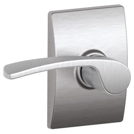 A large image of the Schlage F10-MER-CEN Satin Chrome