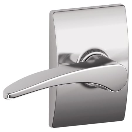 A large image of the Schlage F10-MNH-CEN Polished Chrome