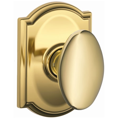 A large image of the Schlage F10-SIE-CAM Polished Brass