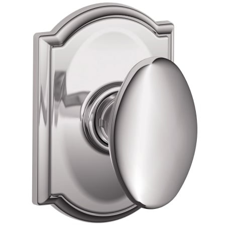 A large image of the Schlage F10-SIE-CAM Polished Chrome