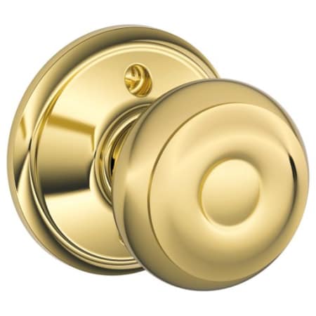 A large image of the Schlage F170-GEO Polished Brass