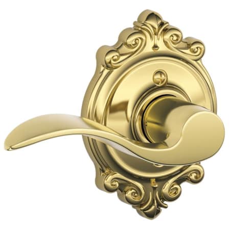A large image of the Schlage F170-ACC-BRK-LH Polished Brass