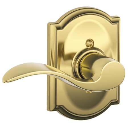 A large image of the Schlage F170-ACC-CAM-LH Polished Brass