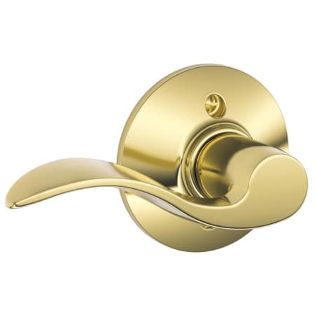 A large image of the Schlage F170-ACC-LH Polished Brass