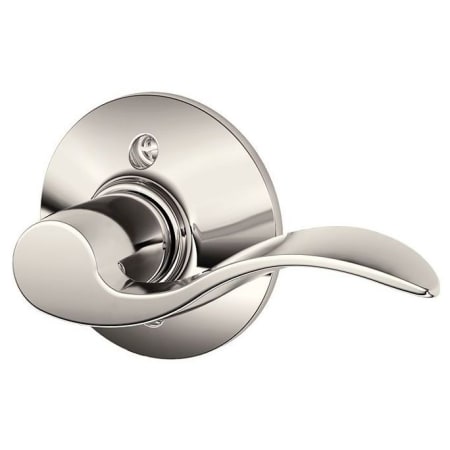 A large image of the Schlage F170-ACC-RH Polished Nickel