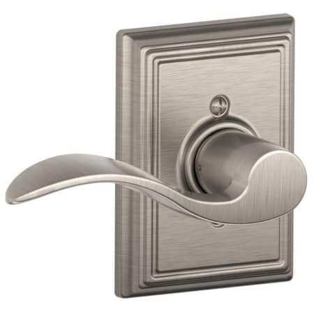 A large image of the Schlage F170-ACC-ADD-LH Satin Nickel