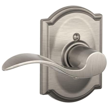 A large image of the Schlage F170-ACC-CAM-LH Satin Nickel
