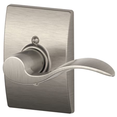 A large image of the Schlage F170-ACC-CEN-RH Satin Nickel
