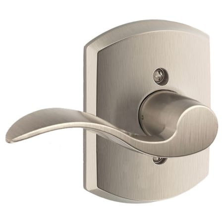A large image of the Schlage F170-ACC-GRW-LH Satin Nickel