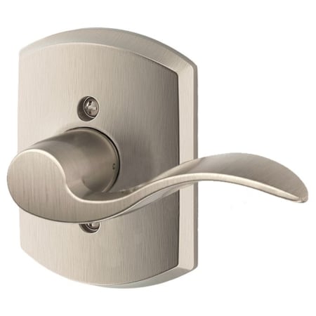 A large image of the Schlage F170-ACC-GRW-RH Satin Nickel