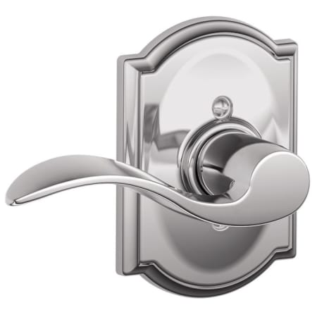 A large image of the Schlage F170-ACC-CAM-LH Polished Chrome