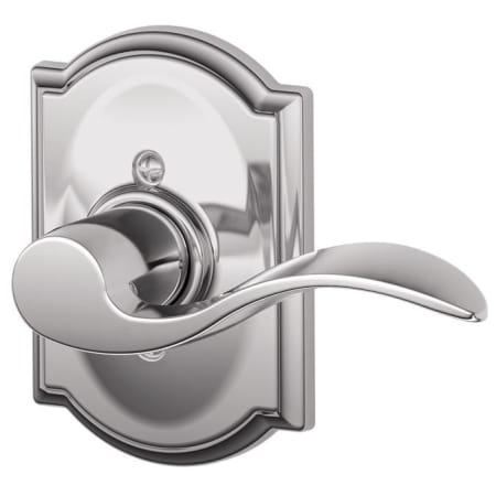 A large image of the Schlage F170-ACC-CAM-RH Polished Chrome
