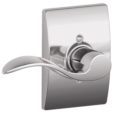 A large image of the Schlage F170-ACC-CEN-LH Polished Chrome