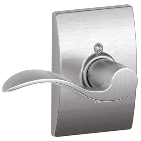 A large image of the Schlage F170-ACC-CEN-LH Satin Chrome