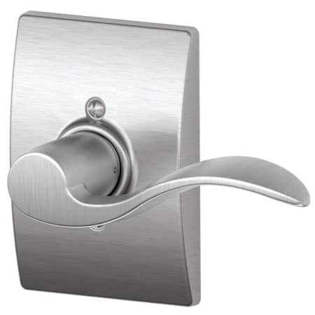 A large image of the Schlage F170-ACC-CEN-RH Satin Chrome