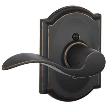 A large image of the Schlage F170-ACC-CAM-LH Aged Bronze