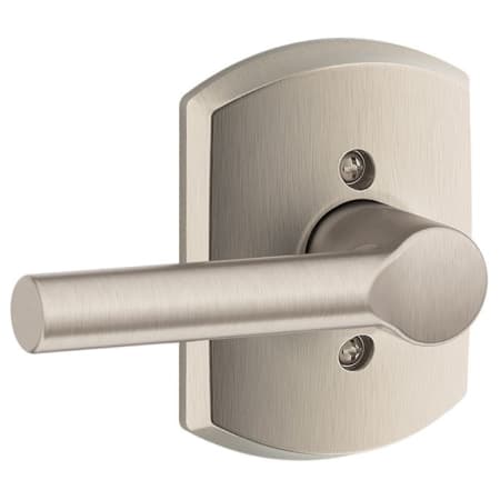 A large image of the Schlage F170-BRW-GRW Satin Nickel
