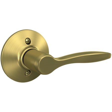 A large image of the Schlage F170-DEL-RH Satin Brass