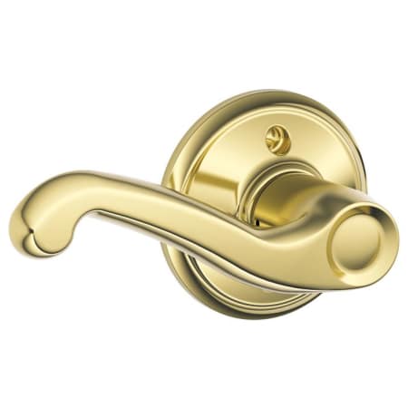 A large image of the Schlage F170-FLA-LH Polished Brass