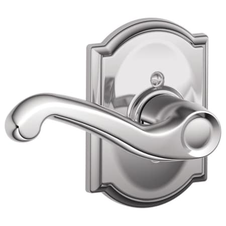 A large image of the Schlage F170-FLA-CAM-LH Polished Chrome