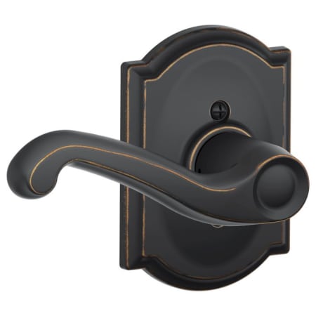 A large image of the Schlage F170-FLA-CAM-LH Aged Bronze