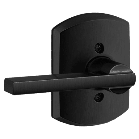 A large image of the Schlage F170-LAT-GRW Matte Black
