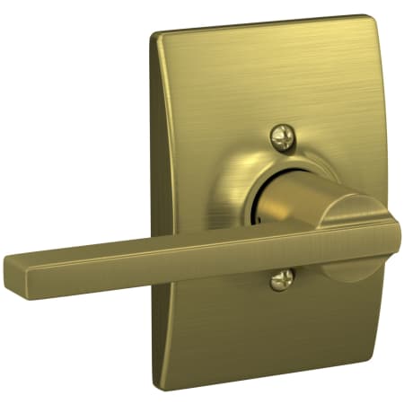 A large image of the Schlage F170-LAT-CEN Satin Brass