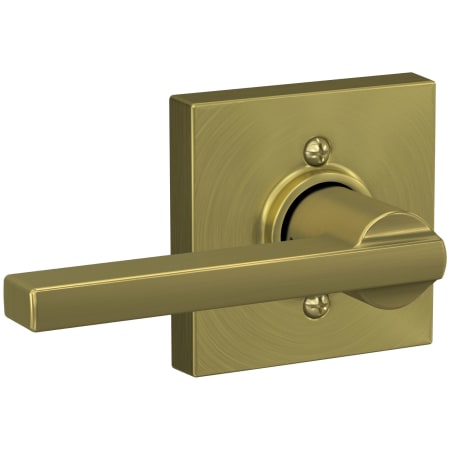 A large image of the Schlage F170-LAT-COL Satin Brass