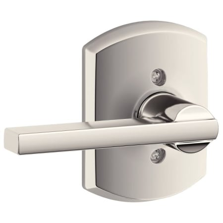 A large image of the Schlage F170-LAT-GRW Polished Nickel