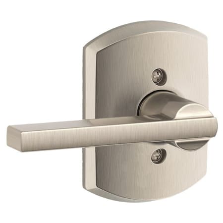 A large image of the Schlage F170-LAT-GRW Satin Nickel