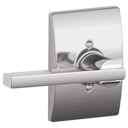 A large image of the Schlage F170-LAT-CEN Polished Chrome