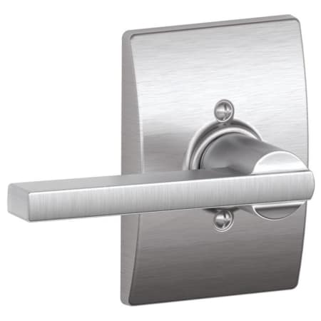 A large image of the Schlage F170-LAT-CEN Satin Chrome