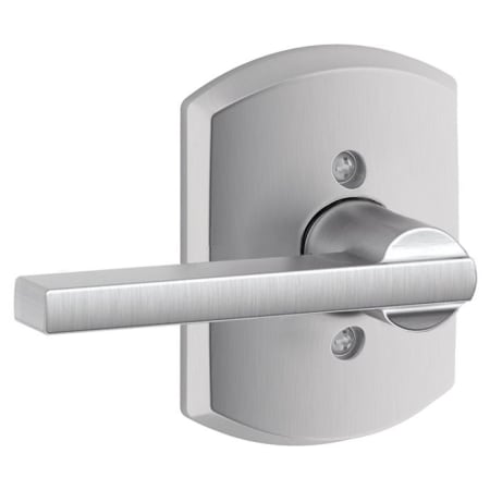 A large image of the Schlage F170-LAT-GRW Satin Chrome