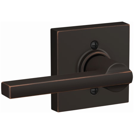 A large image of the Schlage F170-LAT-COL Aged Bronze