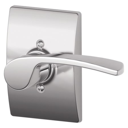 A large image of the Schlage F170-MER-CEN-RH Polished Chrome