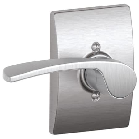 A large image of the Schlage F170-MER-CEN-LH Satin Chrome