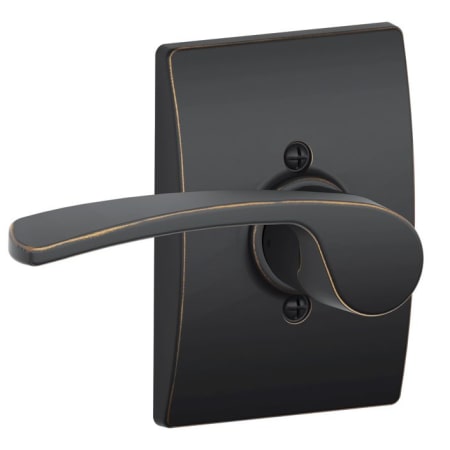 A large image of the Schlage F170-MER-CEN-LH Aged Bronze