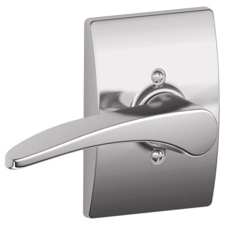A large image of the Schlage F170-MNH-CEN-LH Polished Chrome