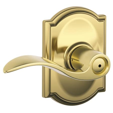 A large image of the Schlage F40-ACC-CAM Polished Brass