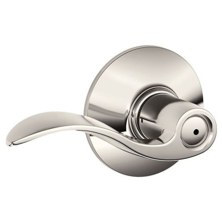A large image of the Schlage F40-ACC Polished Nickel