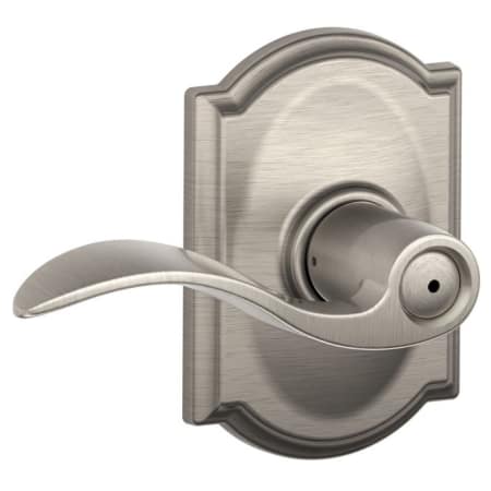 A large image of the Schlage F40-ACC-CAM Satin Nickel