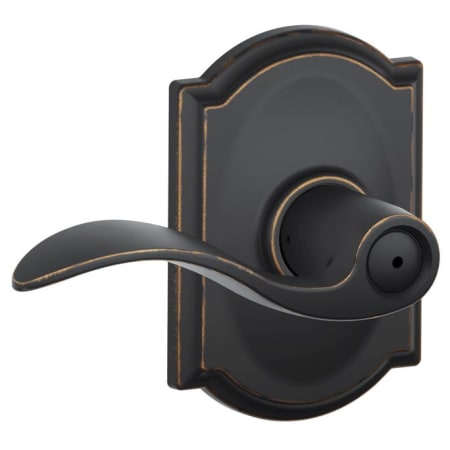A large image of the Schlage F40-ACC-CAM Aged Bronze