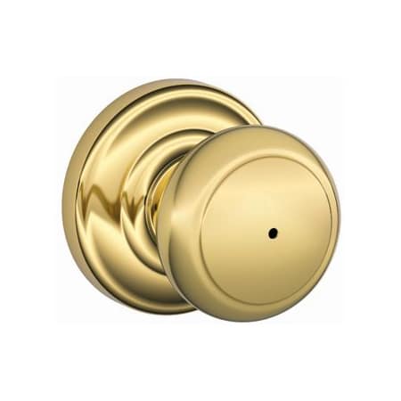 A large image of the Schlage F40-AND-AND Polished Brass